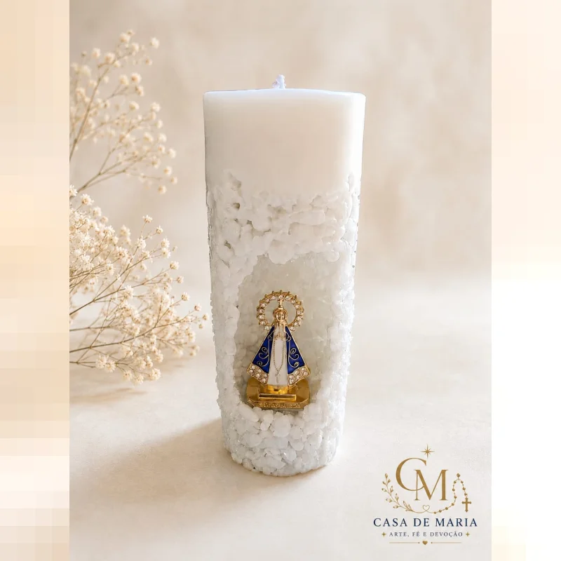 Vela De Oratório Nossa Senhora Aparecida – Com Pedra Artesanal