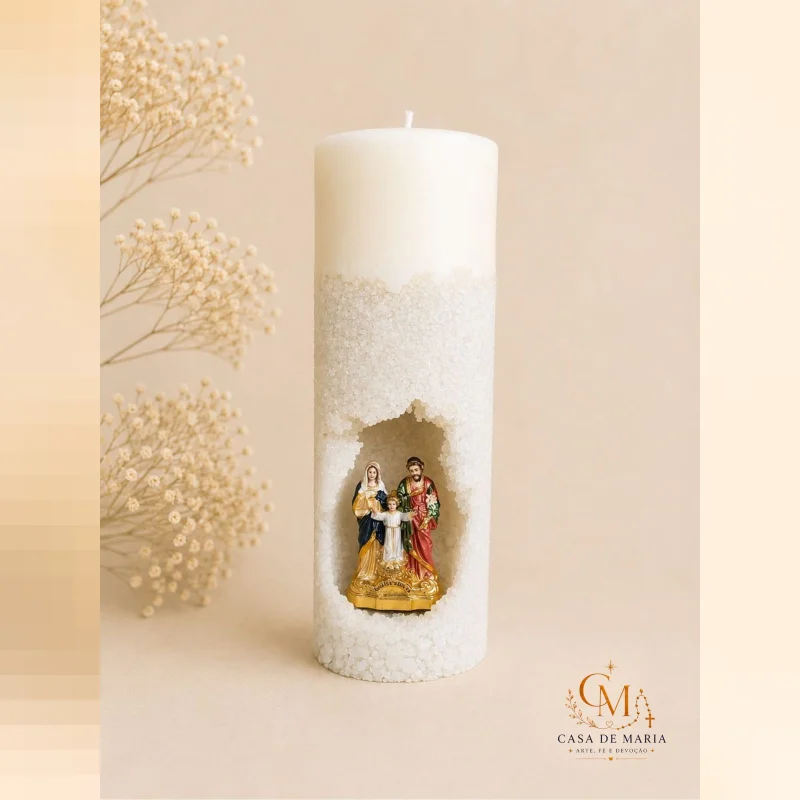 Vela De Oratório Sagrada Família – Com Areia Artesanal
