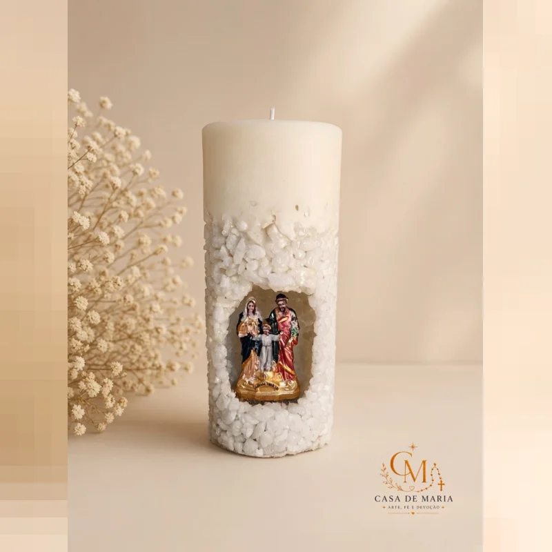 Vela De Oratório Sagrada Família – Com Pedra Artesanal
