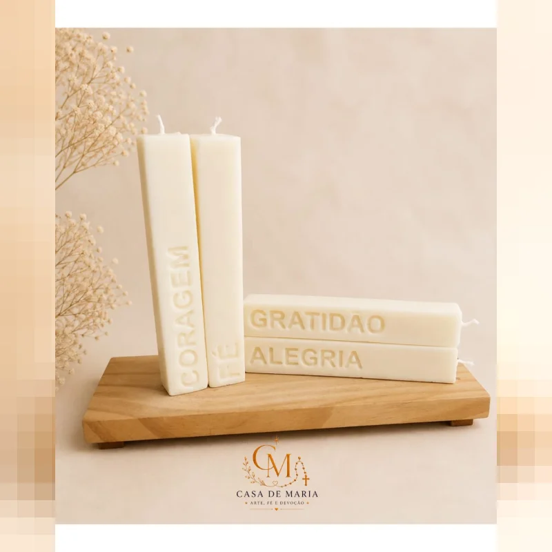 Foto 3 de Vela Das Intenções – Conjunto Com 4 Velas | Fé, Gratidão, Alegria E Coragem