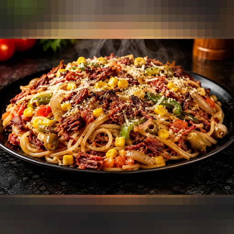 Macarrão Na Chapa De Carne Seca