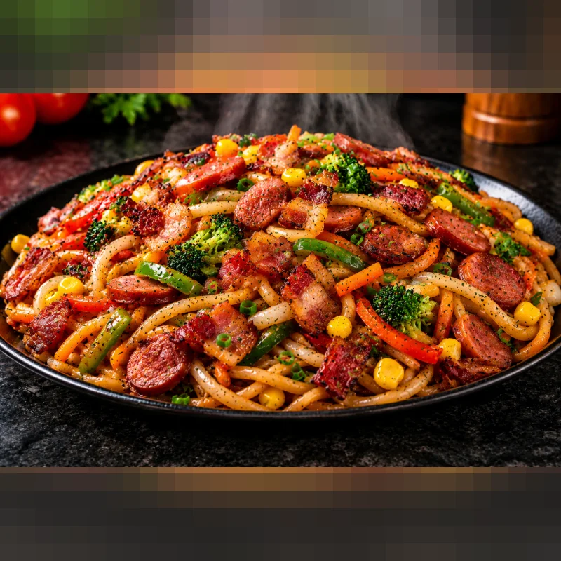 Macarrão Na Chapa De Calabresa